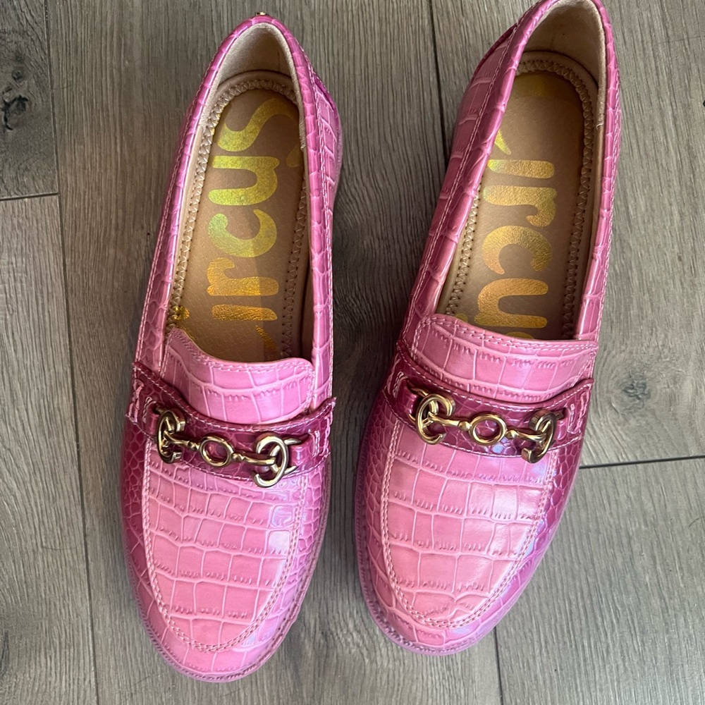 Circus NY Deana Croc-Embossed Bit Loafers Women’s 8.5 pink EUC 💖